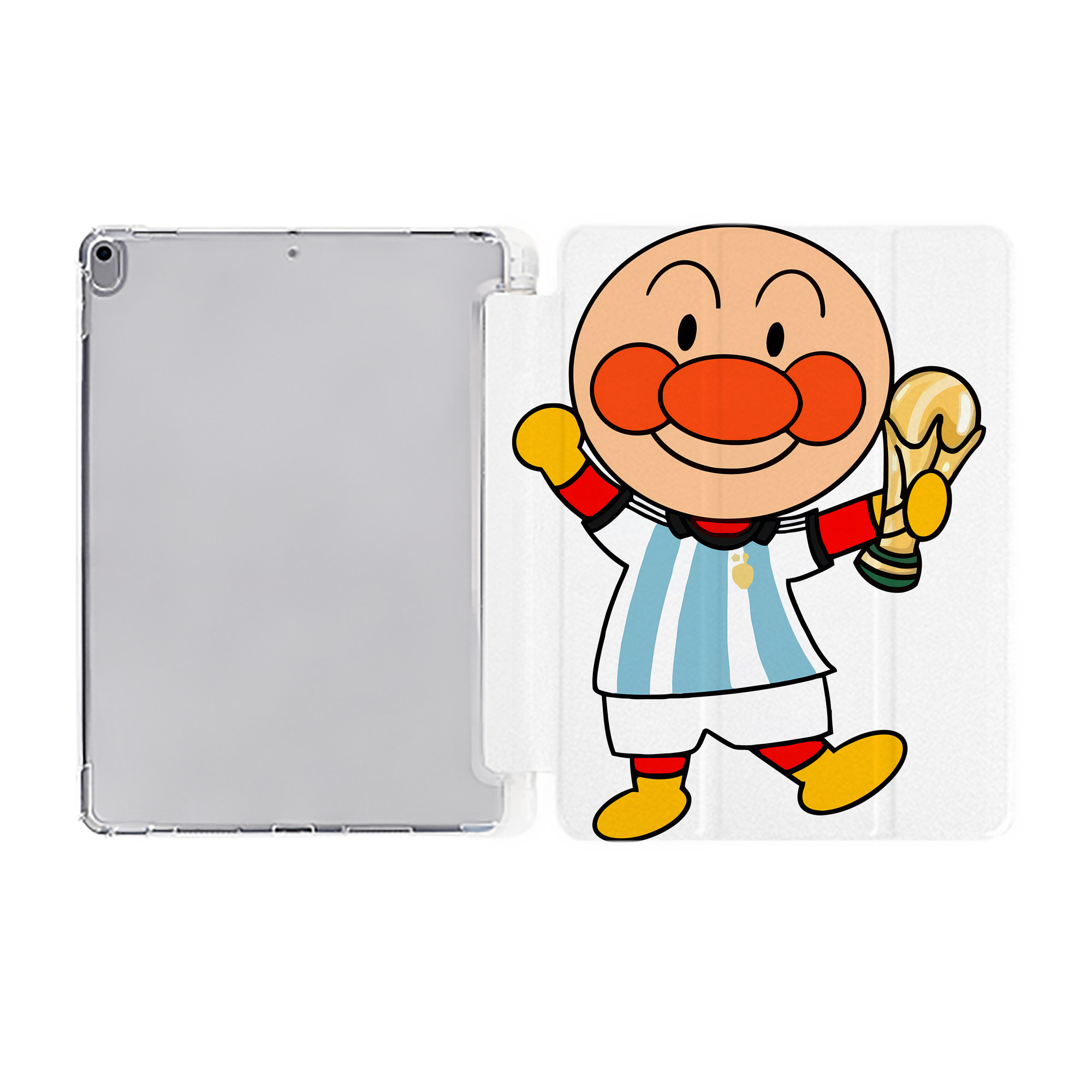 （画像用） アンパンマン Anpanman IPad ケース ペン収納付き 三つ折りスタンド PUレザー×シリコン 対応機種9.5/10.5/10.9インチ